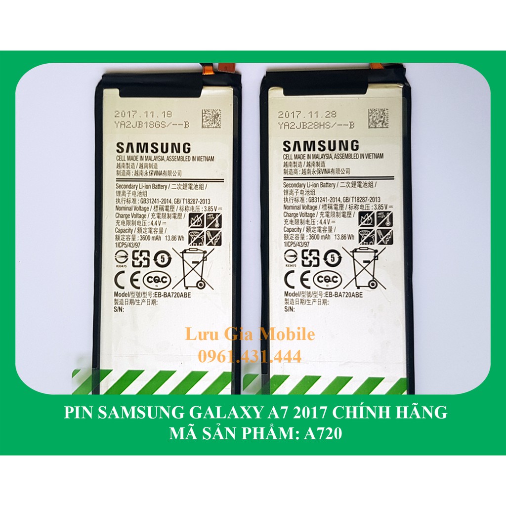 Pin Samsung Galaxy J7 Pro công ty J730 | Pin Galaxy Galaxy A7 2017 A720