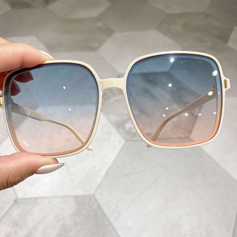 Kính mát gọng vuông màu gradient phối màu chống nắng bụi thời trang KI17