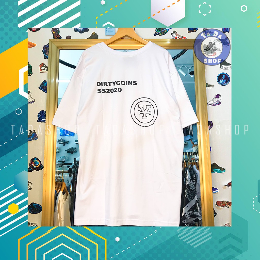Áo Phông  Trắng oversize Nam Nữ DIRTYCOIN bướm ảnh thật
