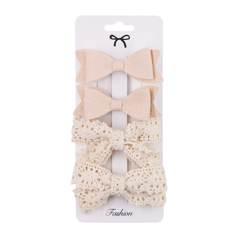 Set 4 Kẹp Tóc Nơ Xinh Xắn Thời Trang Cho Bé Gái