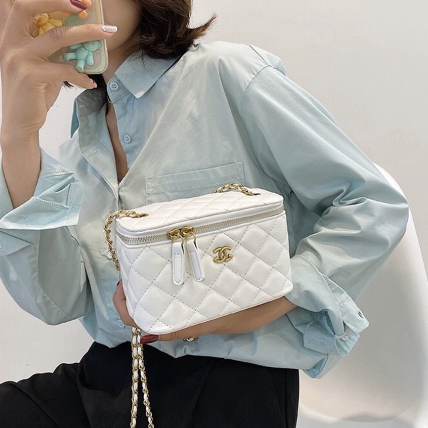 Túi xách đeo chéo nữ đẹp đi chơi trần chỉ cao cấp dáng hộp dễ thương - Túi xinh mint store PK 353