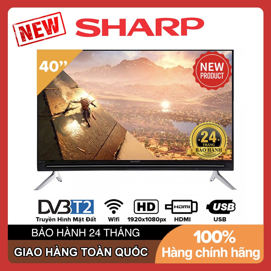 Smart Tivi Sharp 40 inch Full HD 2T-C40AE1X / LC-40SA5500X Easy Smart, Youtube, DVB-T2, Wifi, Tivi Giá Rẻ