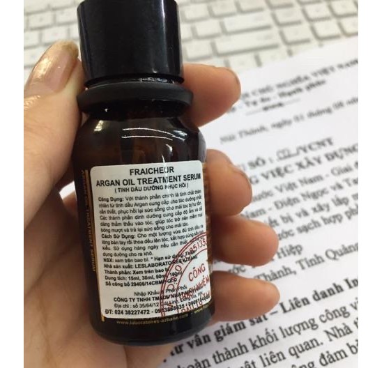 Tinh Dầu Dưỡng Phục Hồi Chuyên Sâu Fraicheur Argan Oil Treatment 30ML