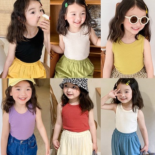 Áo sát nách cổ tròn cho bé gái