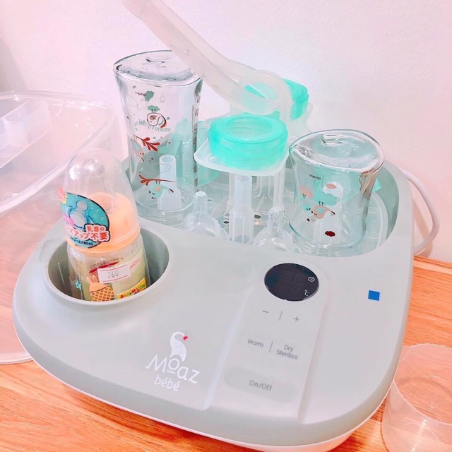 Máy hâm sữa, tiệt trùng và sấy khô đa năng 3in1 Moaz Bebe MB005 - 100% chính hãng - Bảo hành VÀNG 12 tháng