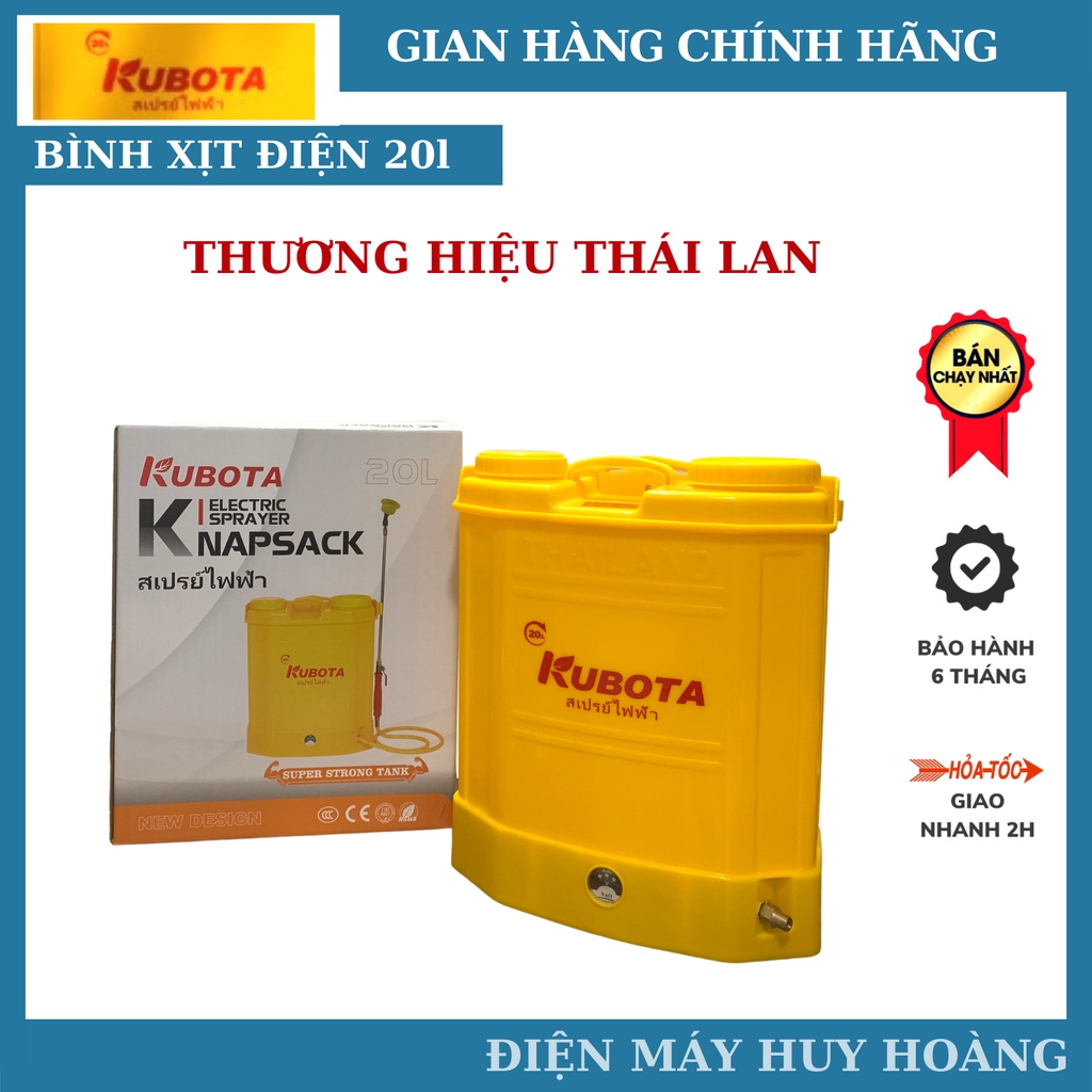 Bình xịt điện Kubota THÁI LAN loại 20l 1 bơm và 2 bơm chính hãng