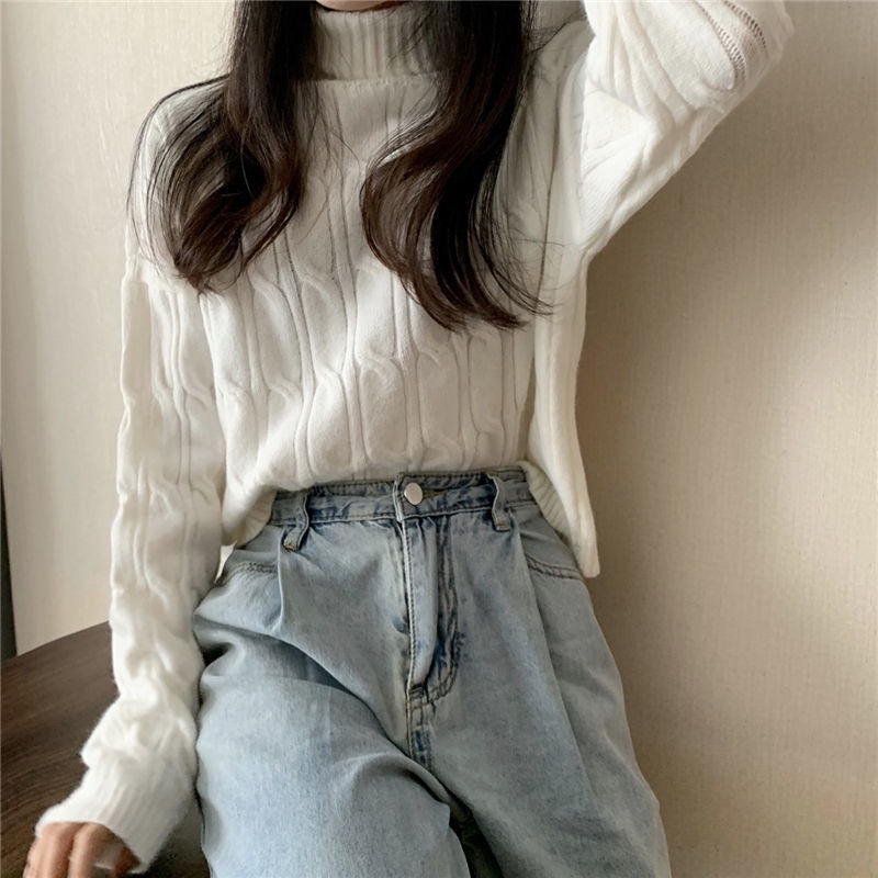 Áo sweater nữ Perty cổ lọ dáng rộng thời trang mới mùa đông phong cách Hàn Quốc