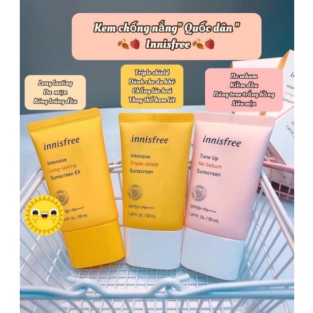 Kem Chống Nắng Innisfree Sunscreen SPF50+/PA++++ 50ml