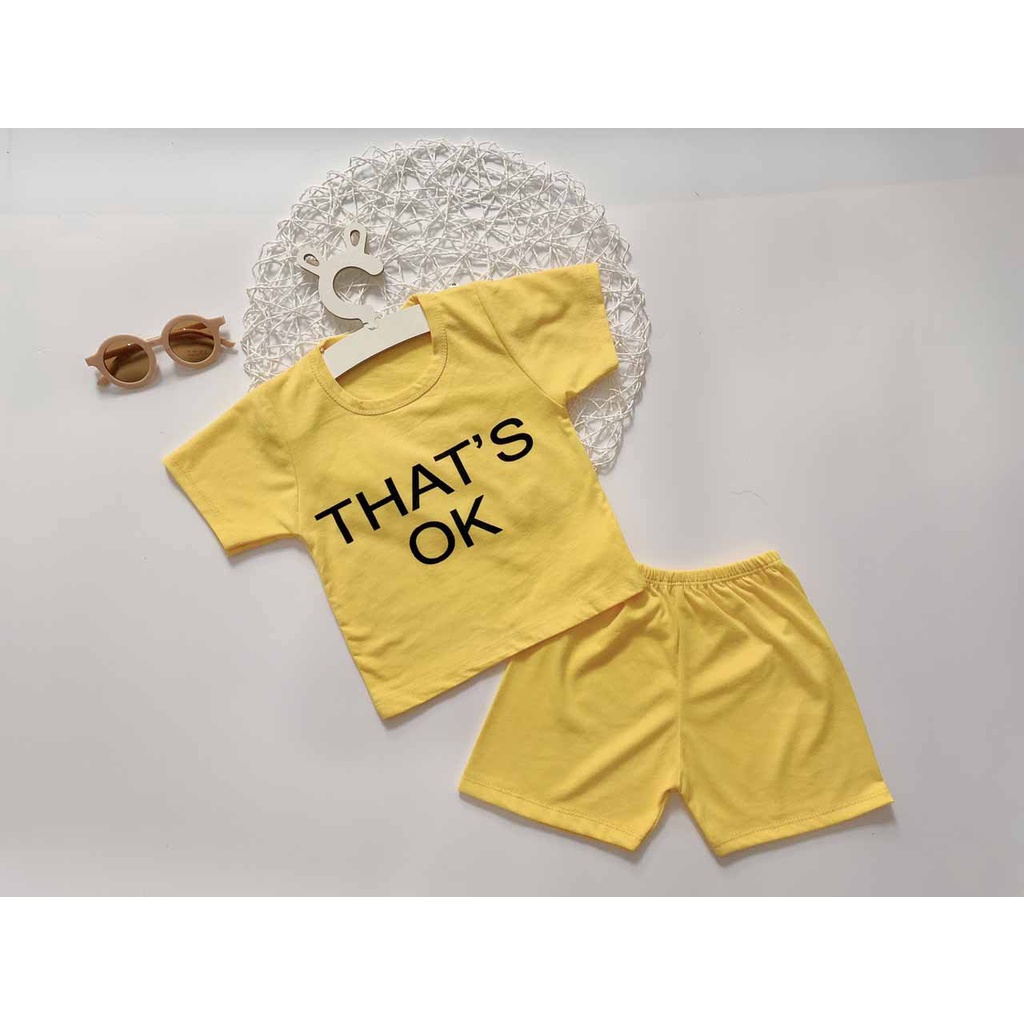 [MẪU MỚI] BỘ CỘC TAY THAT'S OK CHẤT COTTON MỀM MÁT ĐÁNG YÊU CHO BÉ TRAI VÀ GÁI 7-18KG. VIDEO THẬT