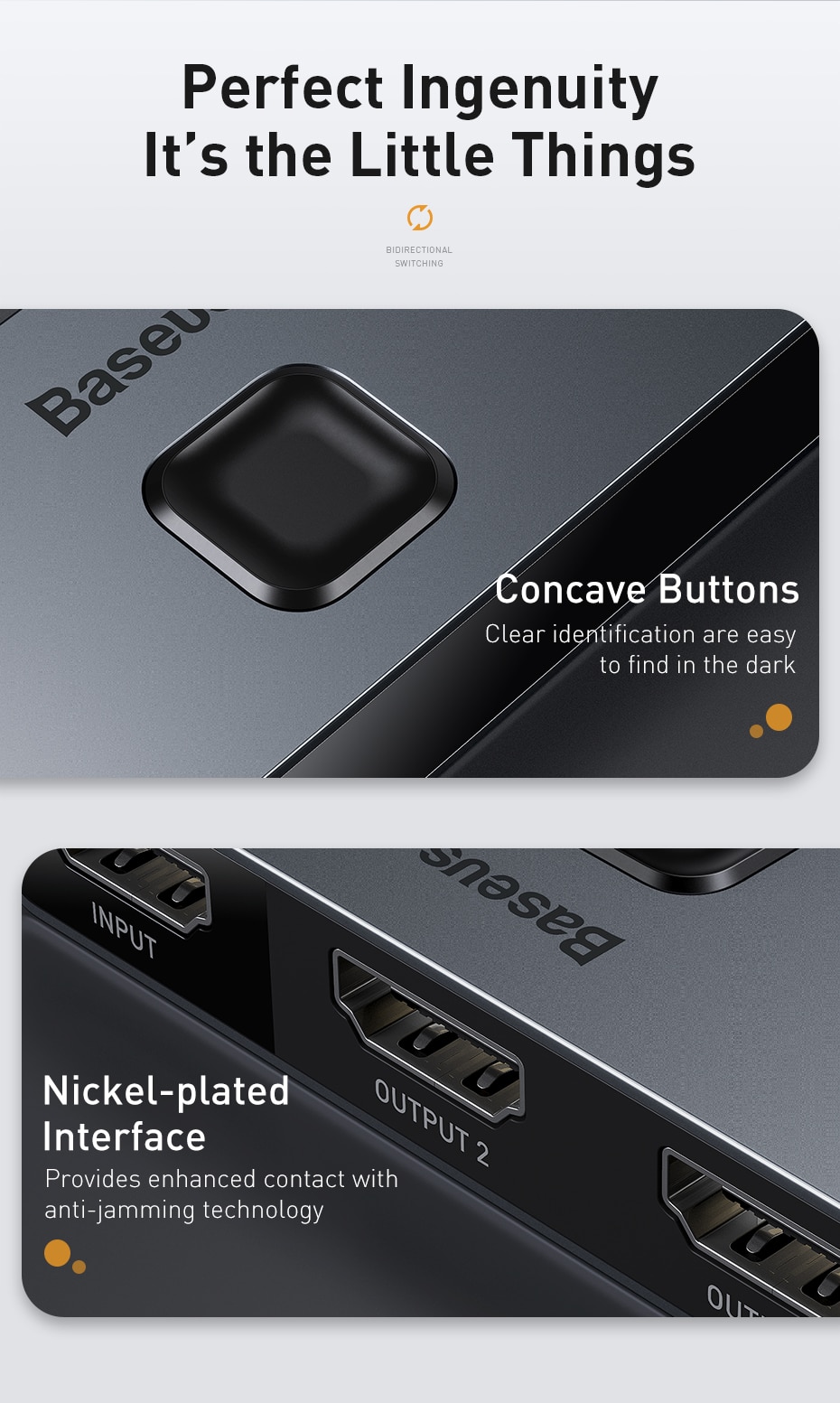 Baseus Bộ Chuyển Đổi Hdmi 4k 60hz 2 Cổng 1x2 / 2x1 Hdmi Cho Ps4 Tv Box | BigBuy360 - bigbuy360.vn