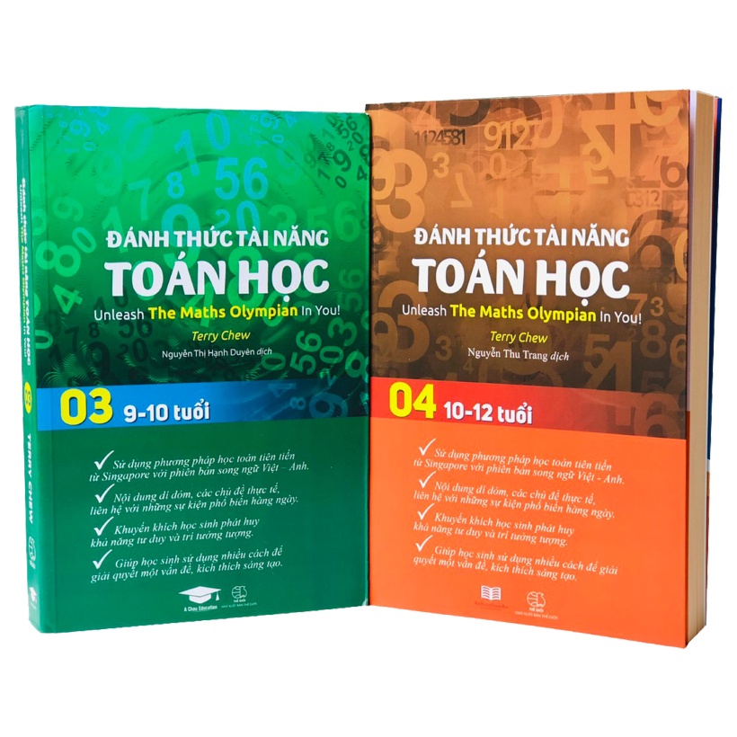 Sách: Đánh Thức Tài Năng Toán Học 3&amp;4 (bộ 2 cuốn, 9-12 tuổi )