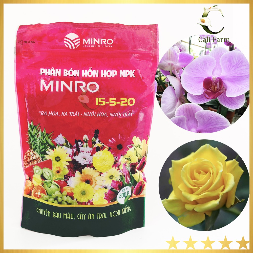 Phân bón Ra Hoa MINRO NPK 15-5-20 ( 200g)