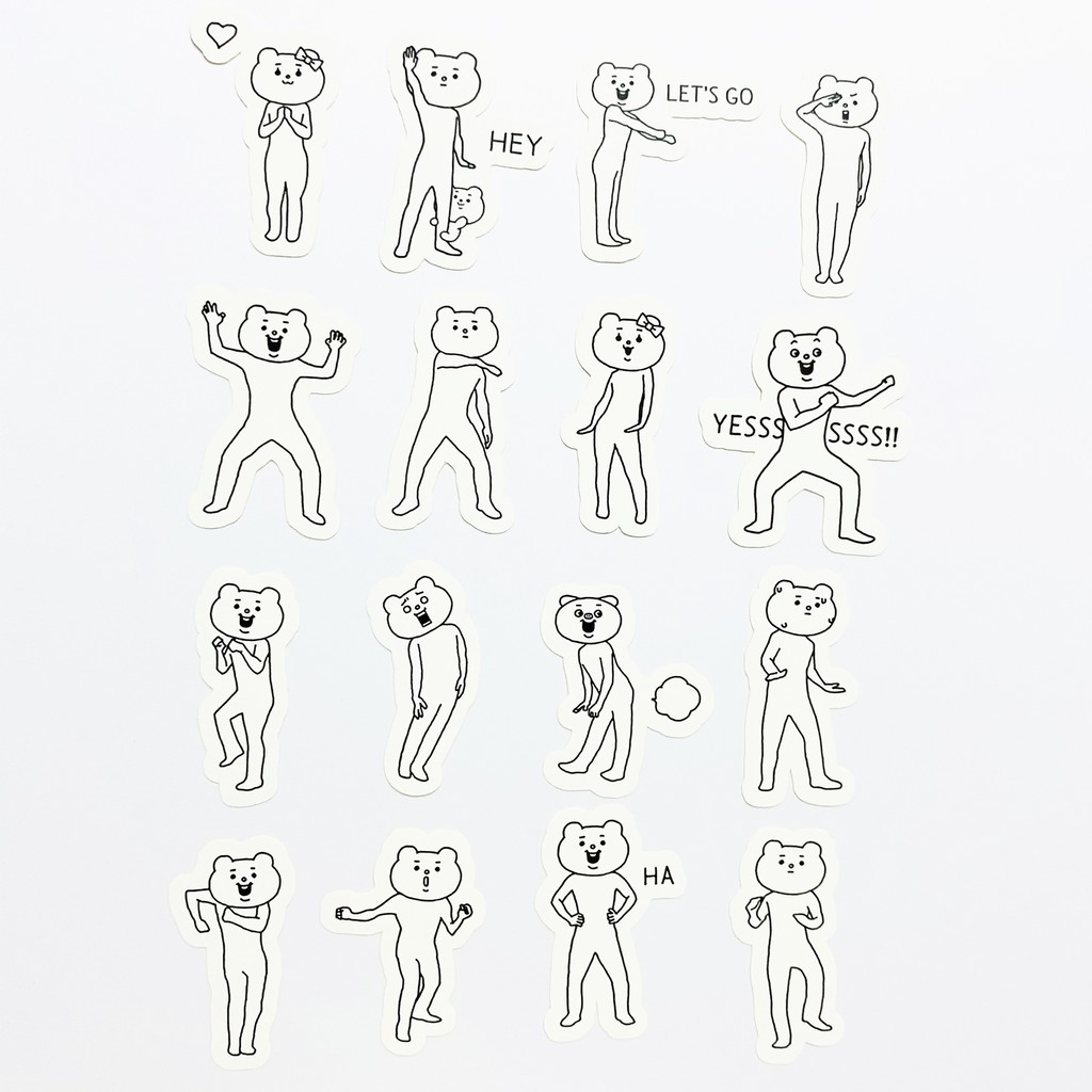 Bộ 32 miếng sticker betakkuma  dán trang trí laptop, máy tính bỏ túi, vali, điện thoại, đàn ghita, hộp..