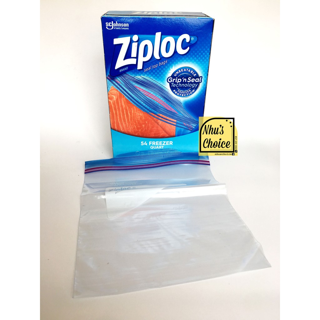 [Hàng Mỹ Nhu's Choice] Túi dự trữ đông khóa thông minh Ziploc| Freezer| Grip'n Seal| Quart 17.7x18.8cm