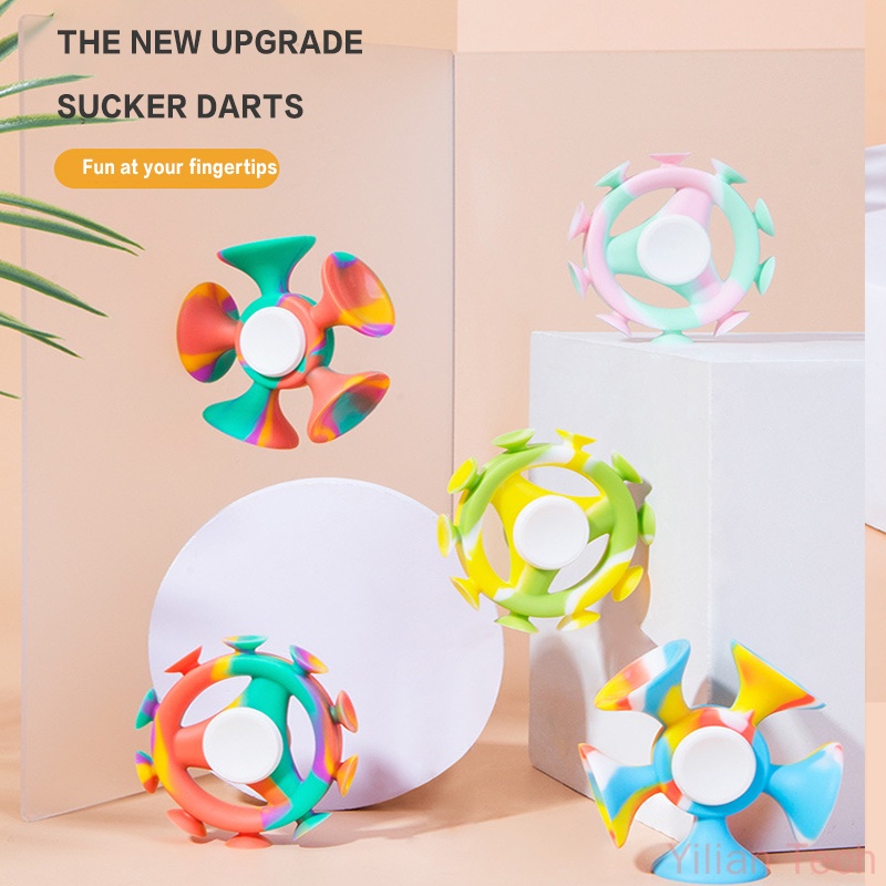 Con Quay Đồ Chơi Fidget Spinner BằNg Silicone NhiềU MàU, GiúP GiảM stress Cho Trẻ Em