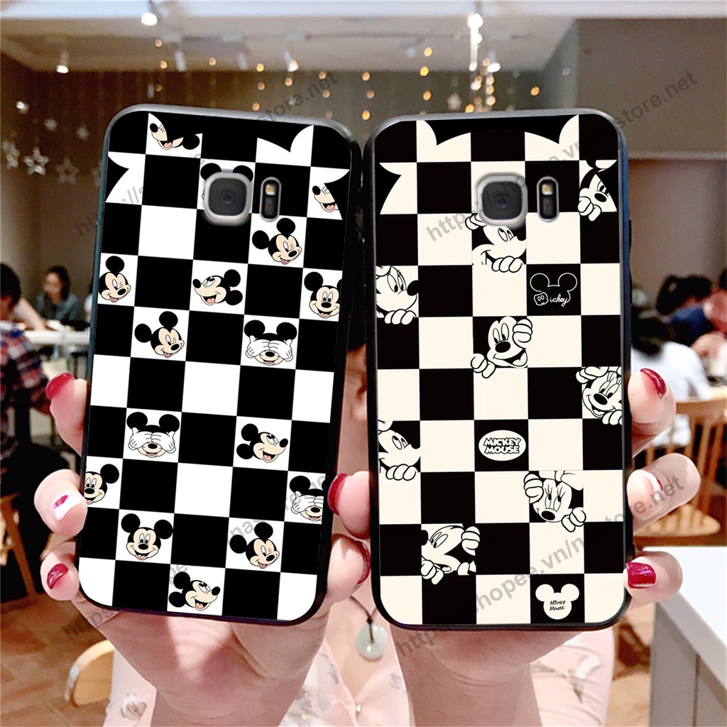 Ốp lưng Samsung S6 / S6 EDGE / S7 / S7 EDGE trái tim họa tiết caro, mikey họa tiết beabrick kaws cute