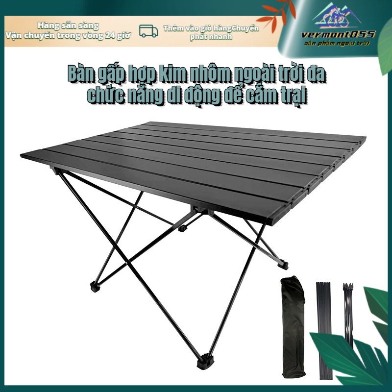 Có thể bán buôn Bàn dã ngoại có thể gập lại nhẹ đa chức năng ăn tối cắm trại ngoài trời di động nướng thịt Vermont055 Hàng giao ngay
