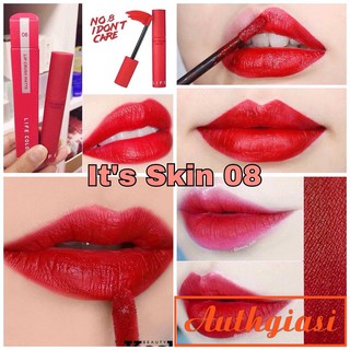 Son kem lì It's Skin Life Color Lip Crush Matte #ItsSkin [18 màu] Bán siêu chạy #08 - Đỏ Thuần