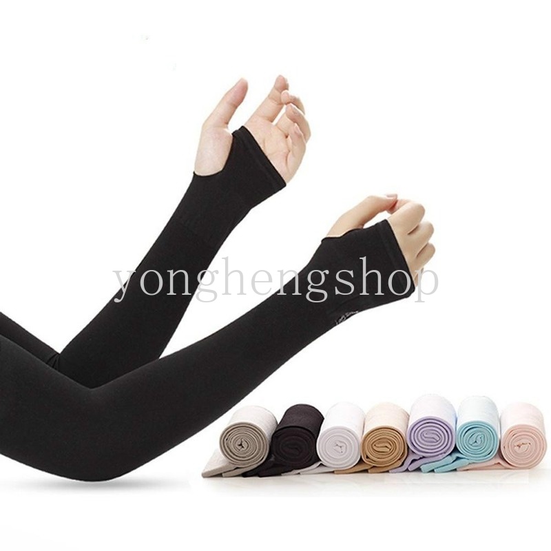 Găng Tay Chống Nắng Bằng Lụa Lạnh Co Giãn Màu Gradient Thời Trang Mùa Hè Cho Nam Và Nữ