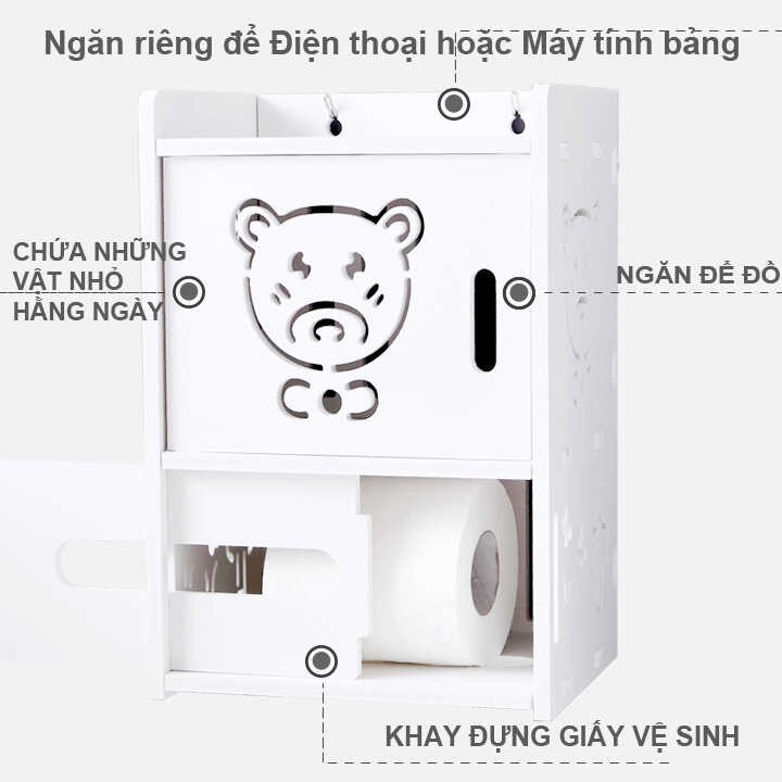 Hộp đựng giấy vệ sinh không thấm nước 2 tầng