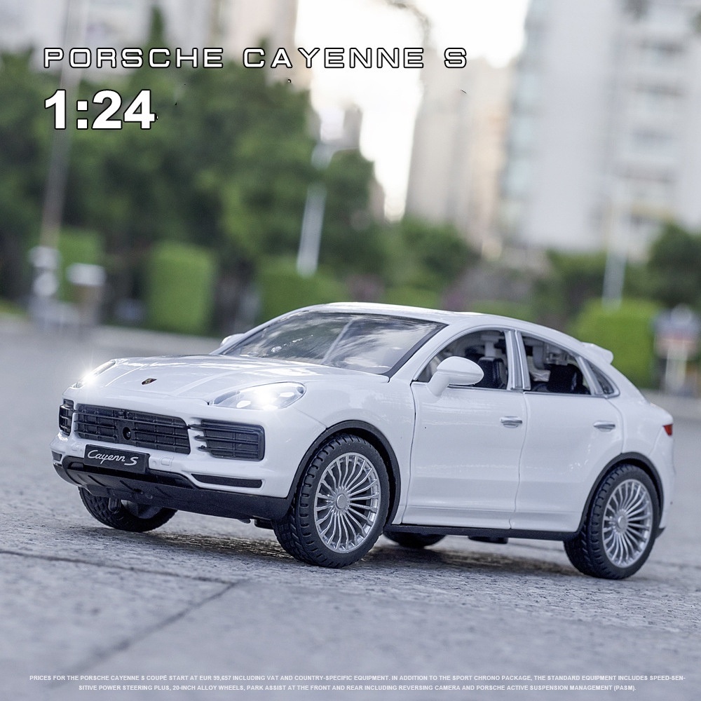 Mô hình tĩnh hợp kim siêu bền Porche Cayenne S tỉ lệ 1:24 có cửa, cốp sau và nắp capo mở được, có đèn và âm thanh
