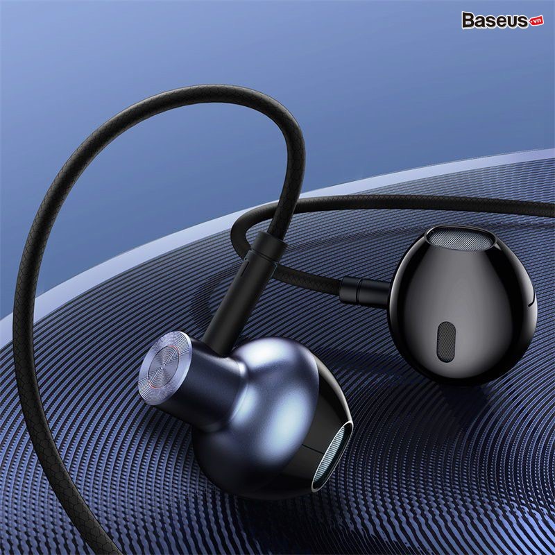 Tai Nghe Nhét Tai Có Dây Có Mic Đàm Thoại Baseus H19 Jack Cắm 3.5mm Cách Âm Chống Ồn Âm Thanh Nổi 6D Hifi