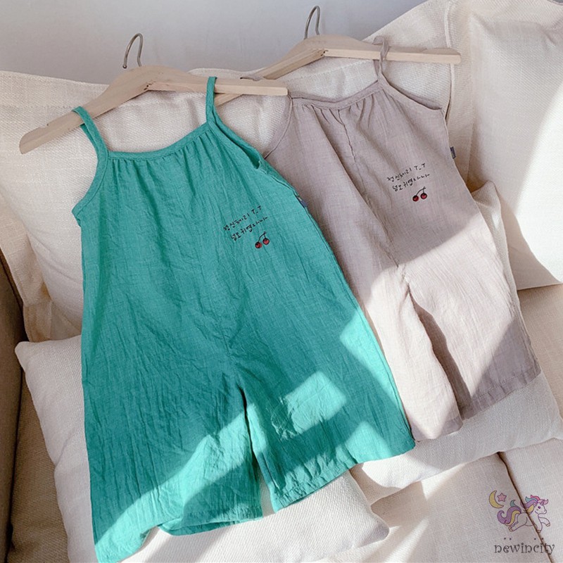 Áo Liền Quần Ống Rộng Thời Trang Mùa Hè Hàn Quốc Cho Bé Gái