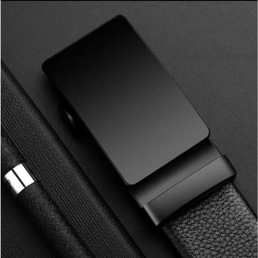 Thắt lưng nam da, dây nịt nam khóa tự động đen trơn MALTRIK chất da cao cấp