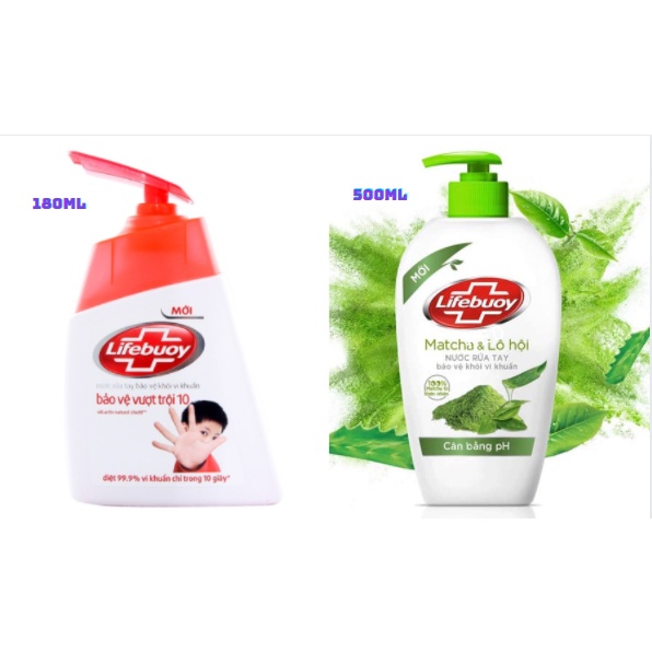 Nước rửa tay Lifebuoy 180ml 500ml Dung dịch sát khuẩn Lifebuoy Gel rửa tay {KHÔNG GÂY HẠI CHO DA}