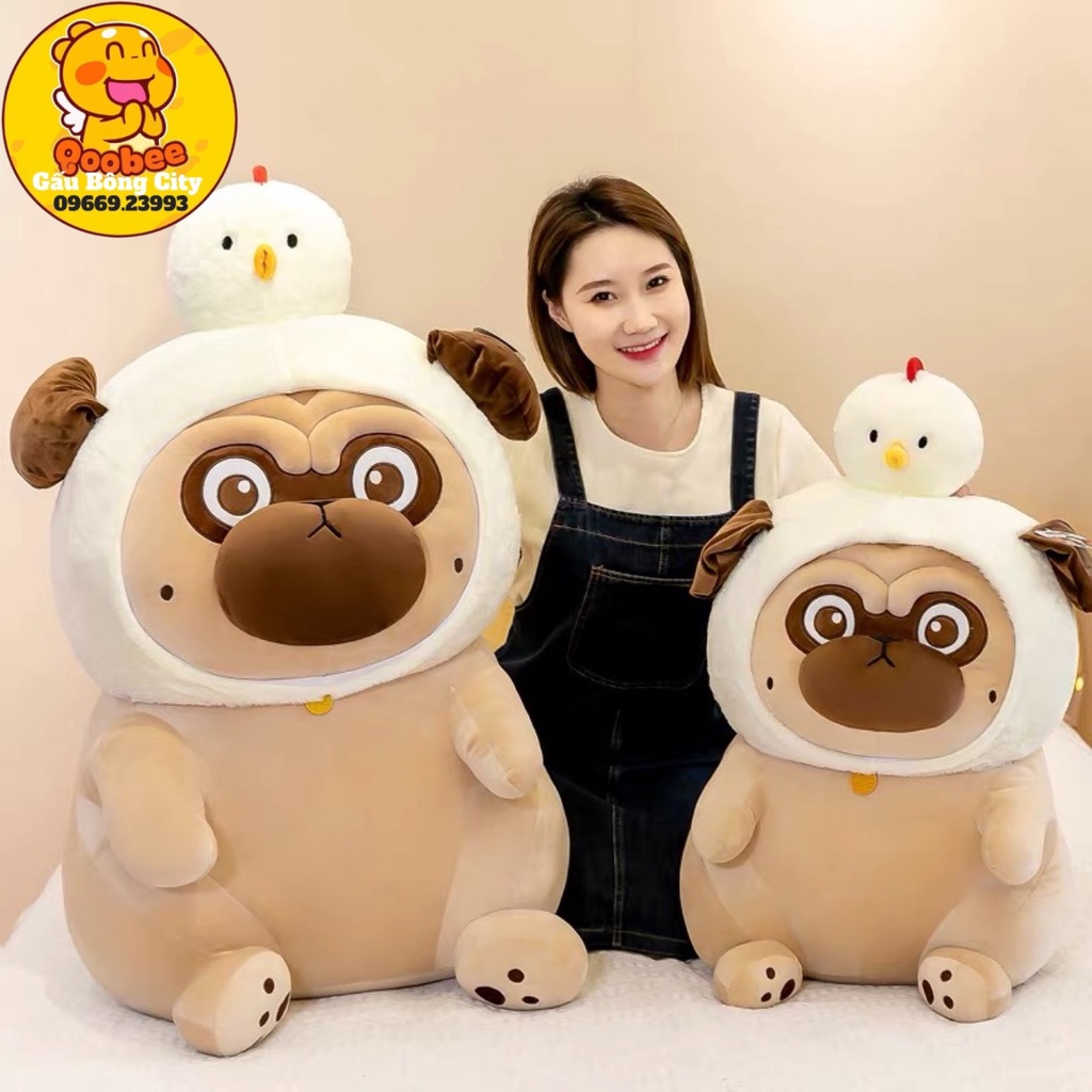 Gấu Bông Mèo - Chó nô Tài Cosplay Mũ Vịt Cao Cấp Gấu Bông City - Thú Nhồi Bông
