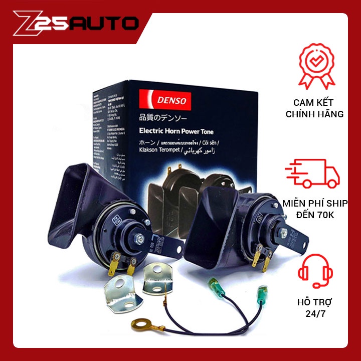 Còi ô tô Denso chính hãng 12V 2 jack dùng cho nhiều dòng xe ô tô Toyota Lexus Honda Mazda Huyndai cho đến Ford Mits