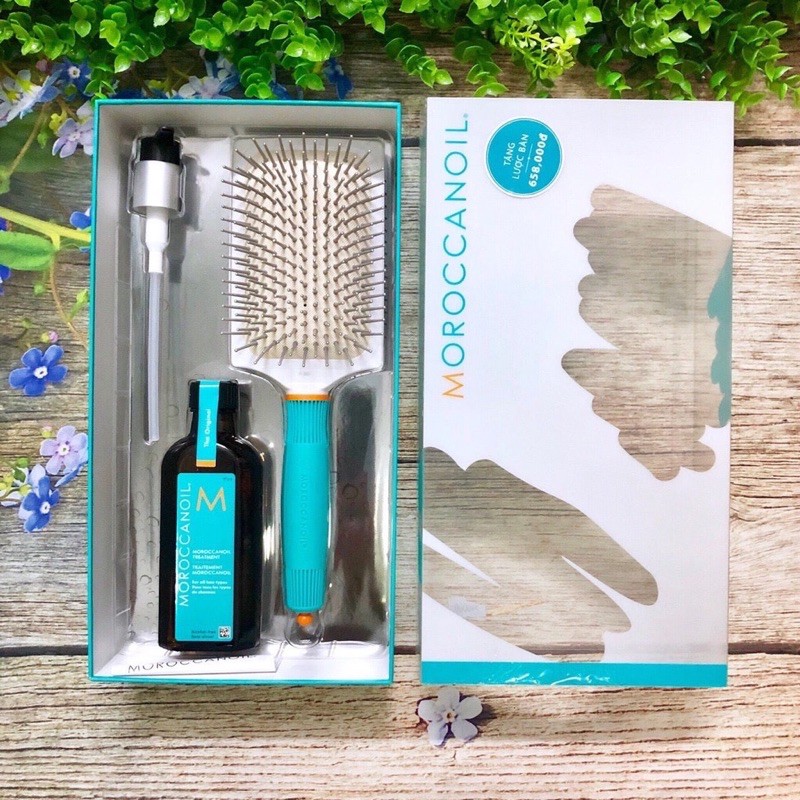 SET LƯỢC CHỐNG RỐI + TINH DẦU MOROCCANOIL TREATMENT 100ML