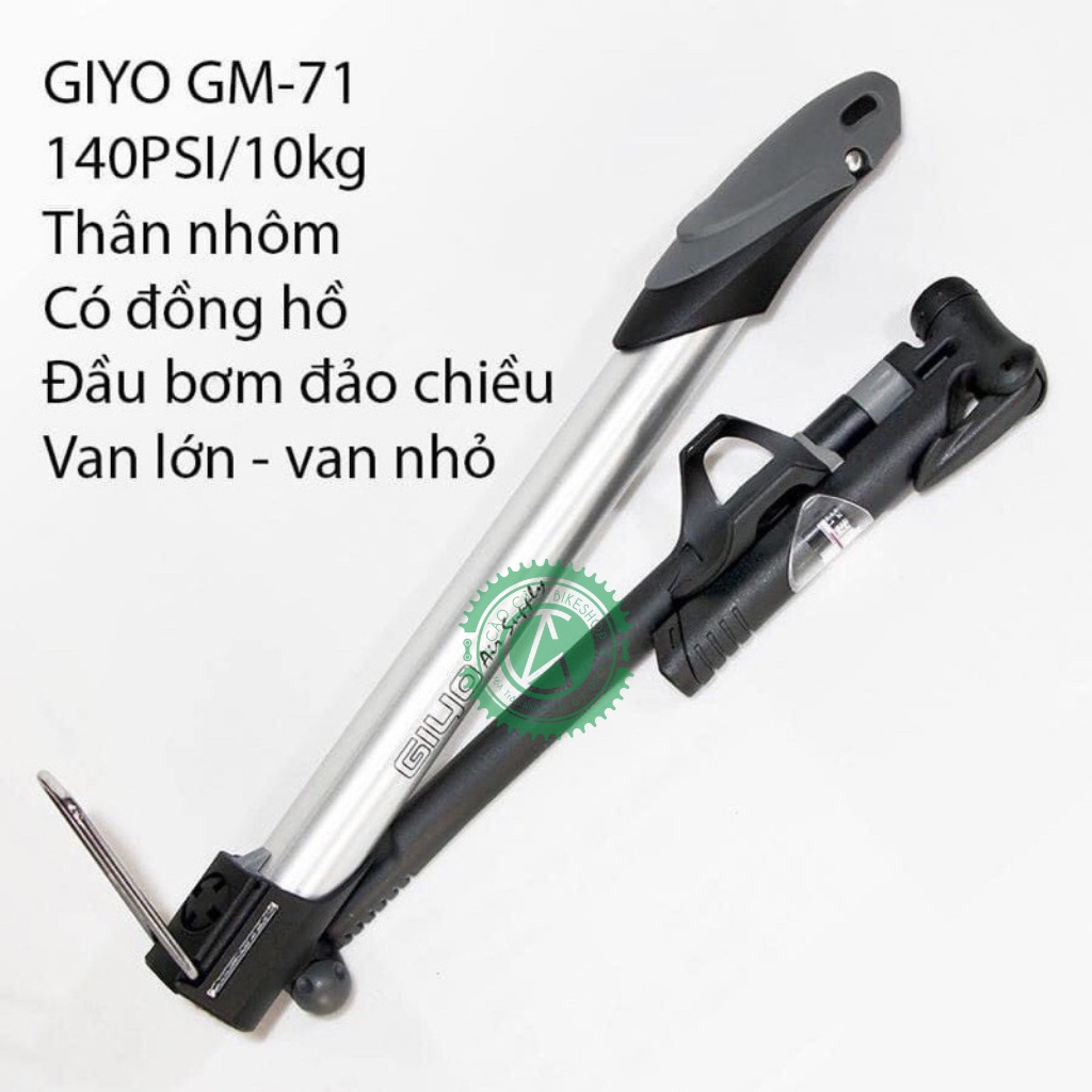 BƠM GIYO GM71 CHÍNH HÃNG TAIWAN BƠM ĐƯỢC VAN MỸ - PHÁP CÓ ĐỒNG HỒ_CaoCaoBikeShop