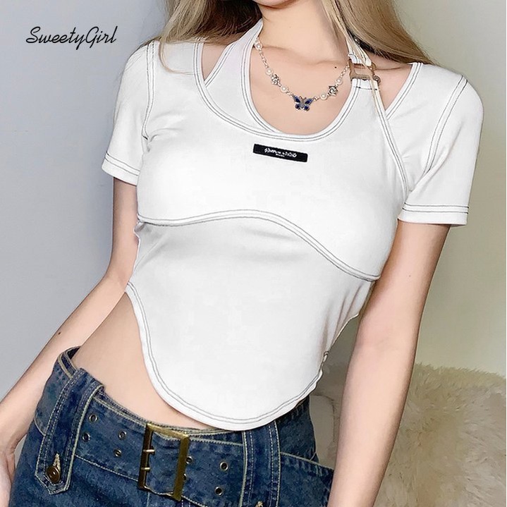 Áo Thun Tay Ngắn Màu Trơn Dáng Ôm Thời Trang Dành Cho Nữ 2022