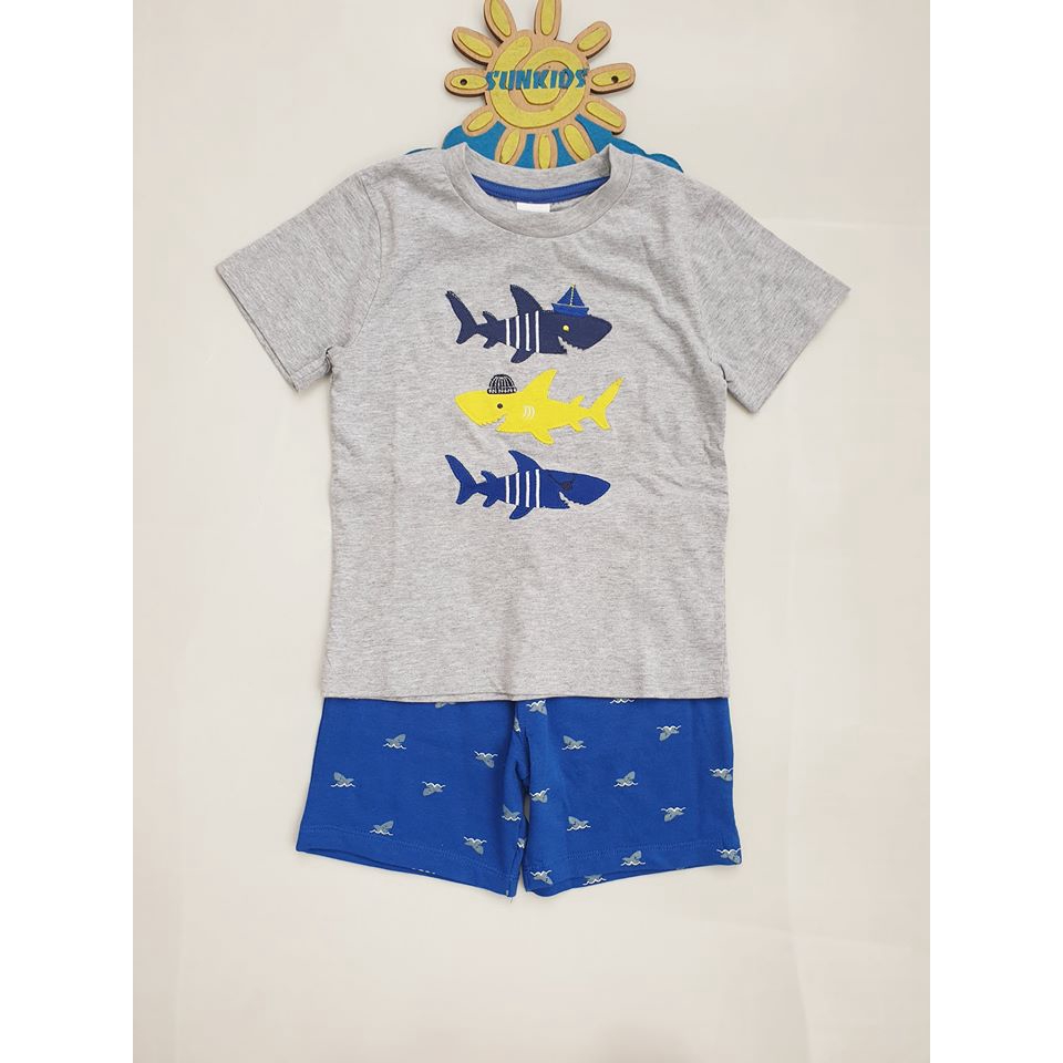 Set bộ Baby Club hình quần xanh cá