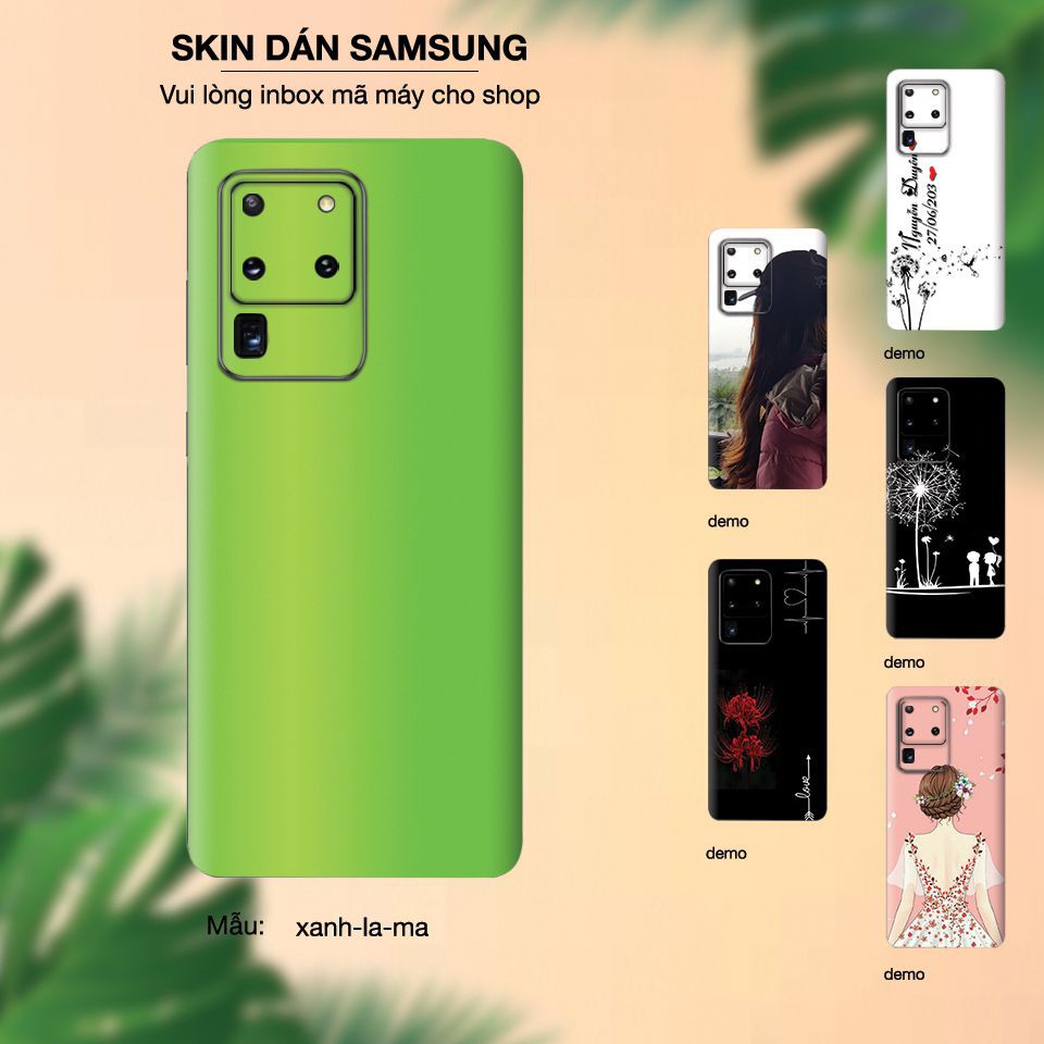 Miếng dán skin cho các dòng điện thoại Samsung A70 - A80 - A90 in màu trơn cực đẹp