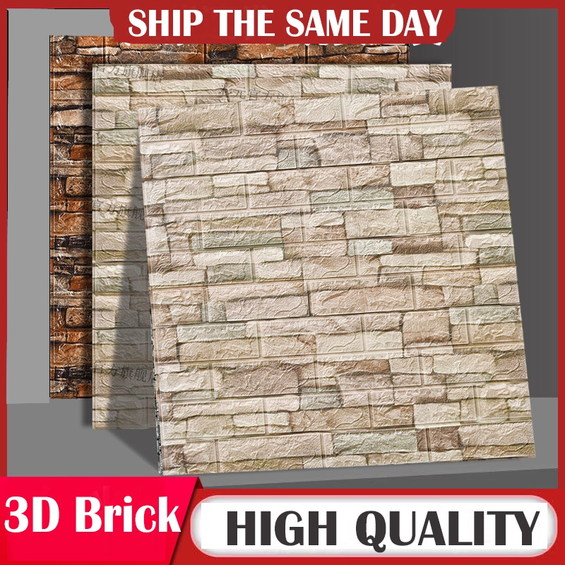 Bọt gạch Miếng xốp dán tường phòng ngủ tranh tường 3D tranh tường bọt nội thất nhà Bọt 3D không thấm nước tường và gạch trần để trang trí phòng ngủ