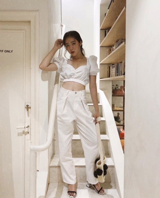 Áo voan nhún ngực basic