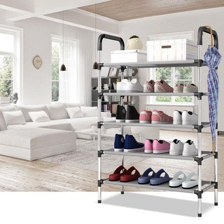 Kệ giày dép Inox 5 tầng 95cm _ lắp ráp đa năng tối đa 15 đôi giày
