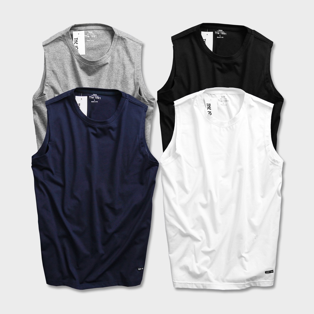 Áo Ba Lổ Tank Top THE 1991 Sát Nách Cổ Tròn Cotton 4 Chiều