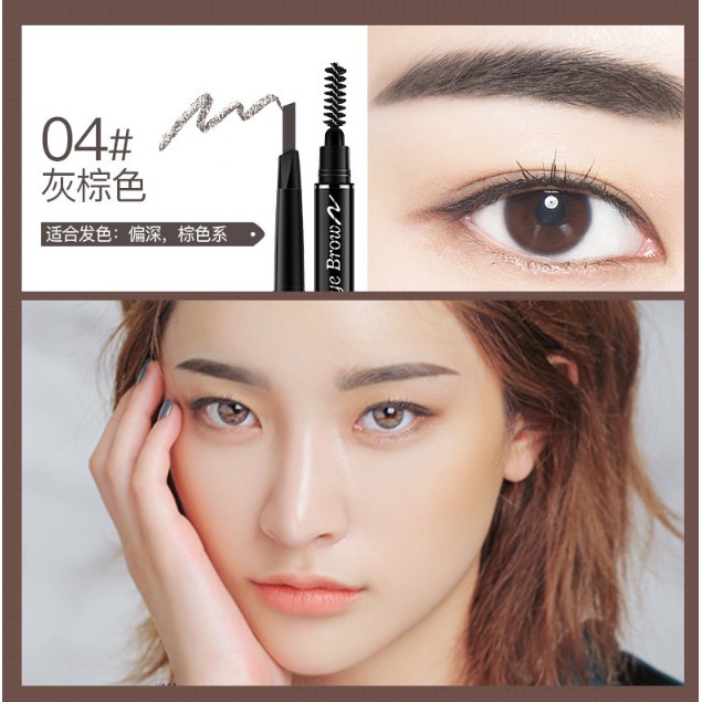 [Mã COSHOT11 giảm 10% đơn 350K] Chì Kẻ Mày Double Effect Lameila 02 đầu không thấm nước | Thế Giới Skin Care