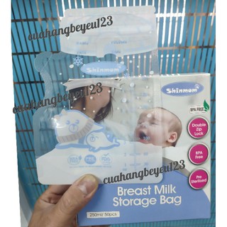 Hộp 50 Túi trữ sữa mẹ 250ml SHINMOM S50V (Công nghệ Nhật)