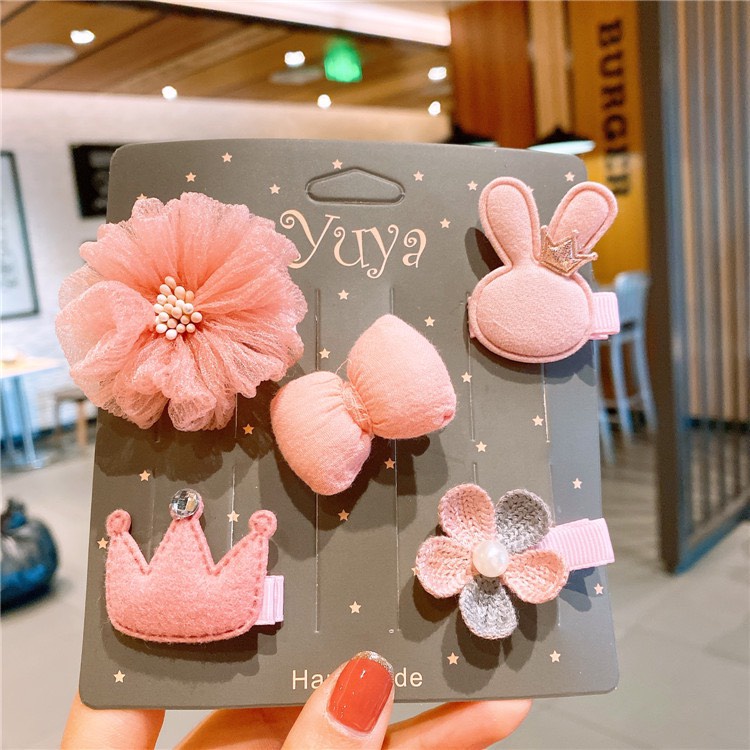 Set 5 Kẹp Tóc Nơ Cho Bé Gái Phong Cách Hàn Quốc - PKT10