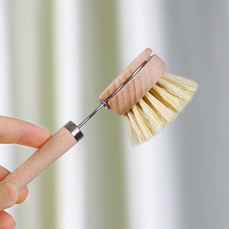 Bàn chải cán gỗ tự nhiên đa năng Brush Wood-Tonic Home hàng chính hãng dùng cho nhà bếp, nhà tắm