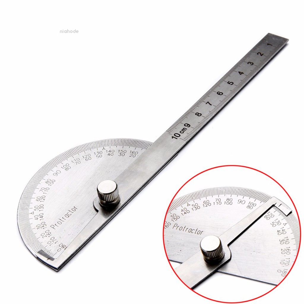 Thước đo góc 180 độ kích thước 198 x 53 x 14mm bằng thép không gỉ
