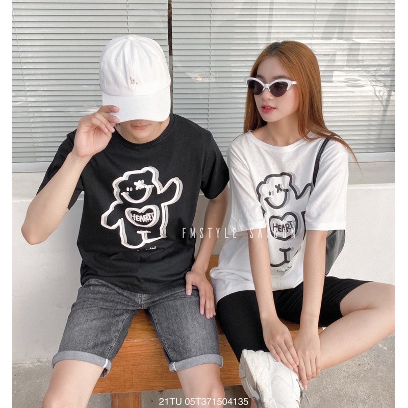 Áo thun tay ngắn in hình gấu cười ulzzang thời trang nữ Fmstyle Saigon 21TU05T371504