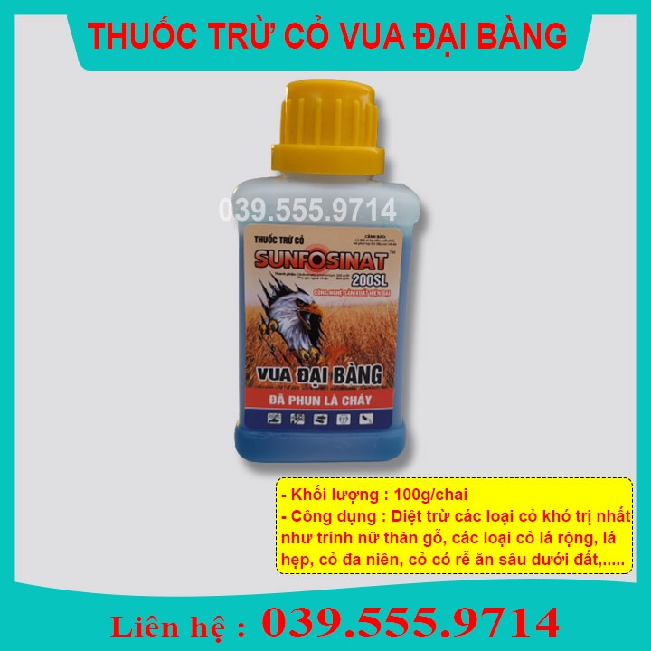 TRỪ CỎ VUA ĐẠI BÀNG - PHUN LÀ CHÁY  DIỆT CỎ KHÔNG CHỌN LỌC