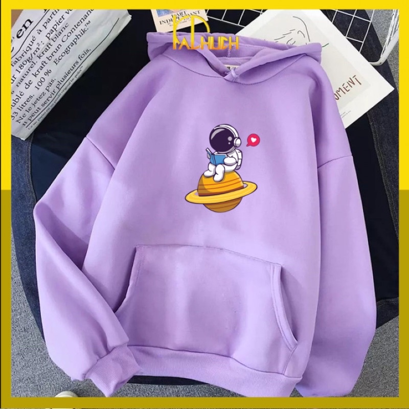 Áo hoodie nam nữ in Phi Hành Gia cực đẹp, vải nỉ dày dặn thích hợp mặc cặp