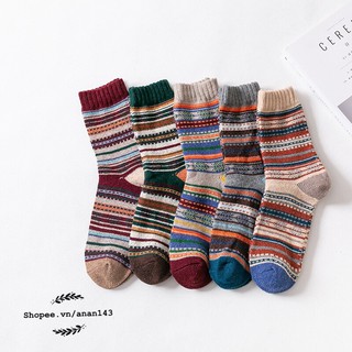 Tất thổ cẩm tất nam nữ SET 5 đôi