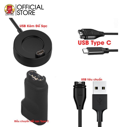 Dây cáp sạc dành cho đồng hồ Garmin Fenix 7,7x,5,5s,5x,6,6S,6X,935,945,245,S60,S62,Vivoactive 3,4 ,Vivosport handtown